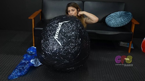Cinthya Inflates Metallica Beachball by Mouth